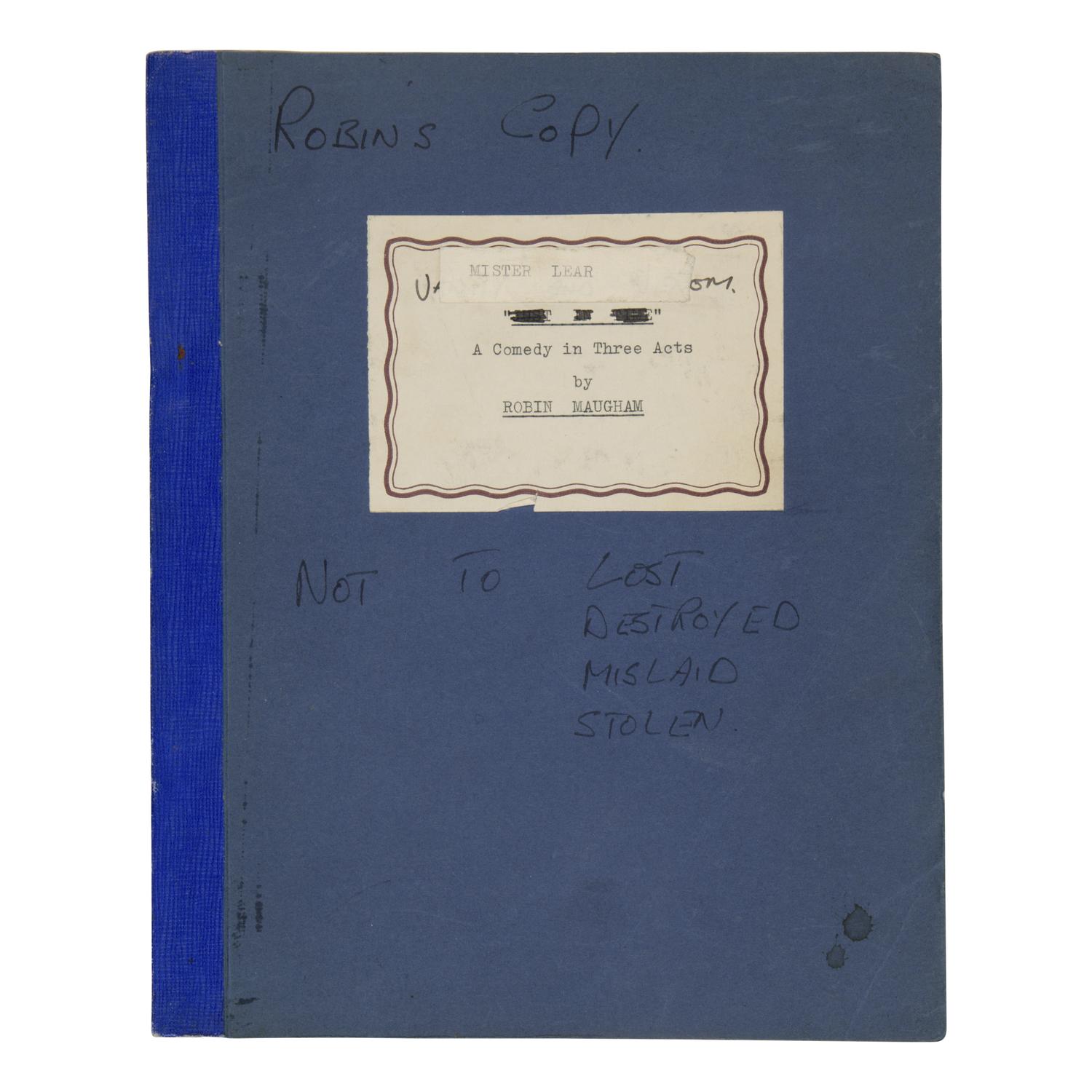 Maugham, Robin (1916-1981). A group of 4 typescripts, comprising: