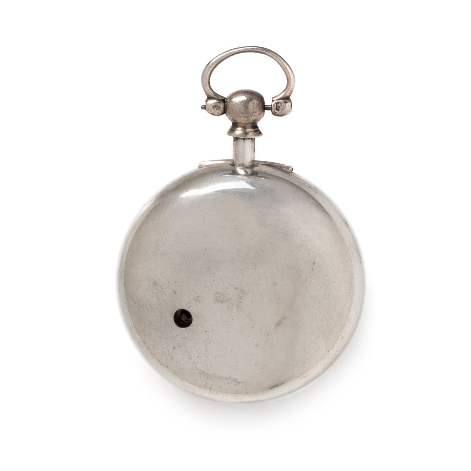 BRITISH, STERLING SILVER OPEN FACE POCKET WATCH