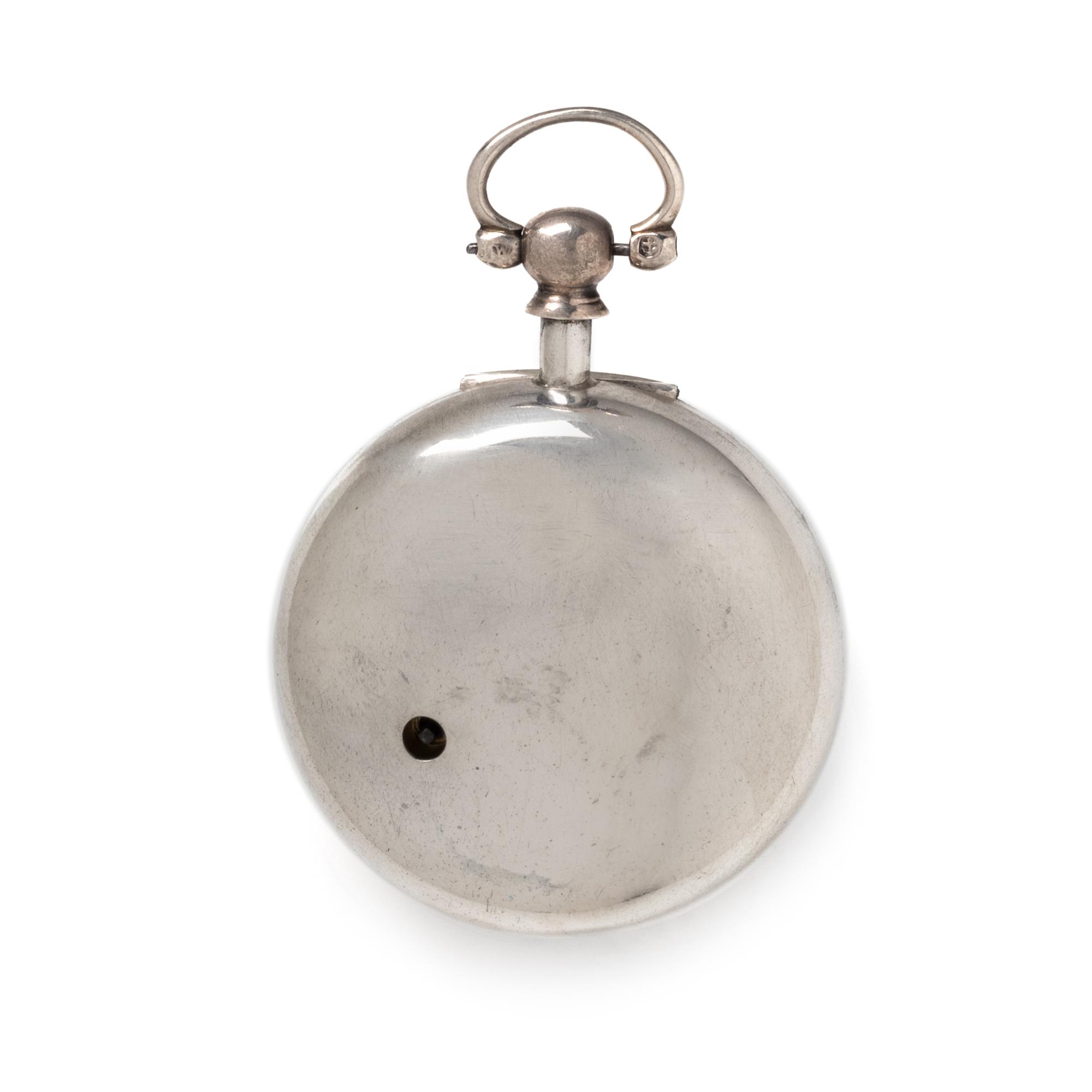 BRITISH, STERLING SILVER OPEN FACE POCKET WATCH