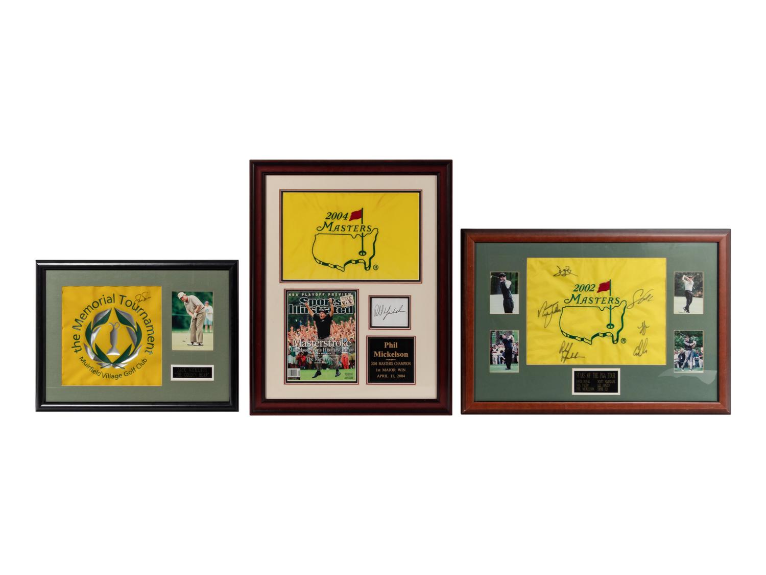 A Group of PGA Golf Tournament Signed Autograph Displays