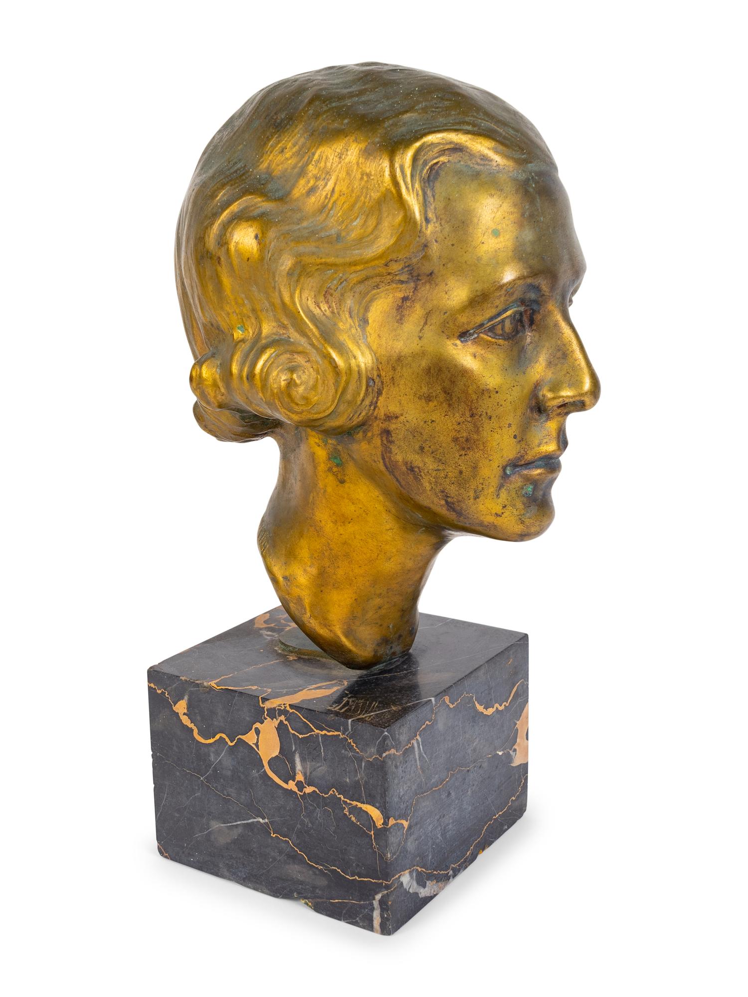A Bronze Portrait Head of Woman — 20TH CENTURY
