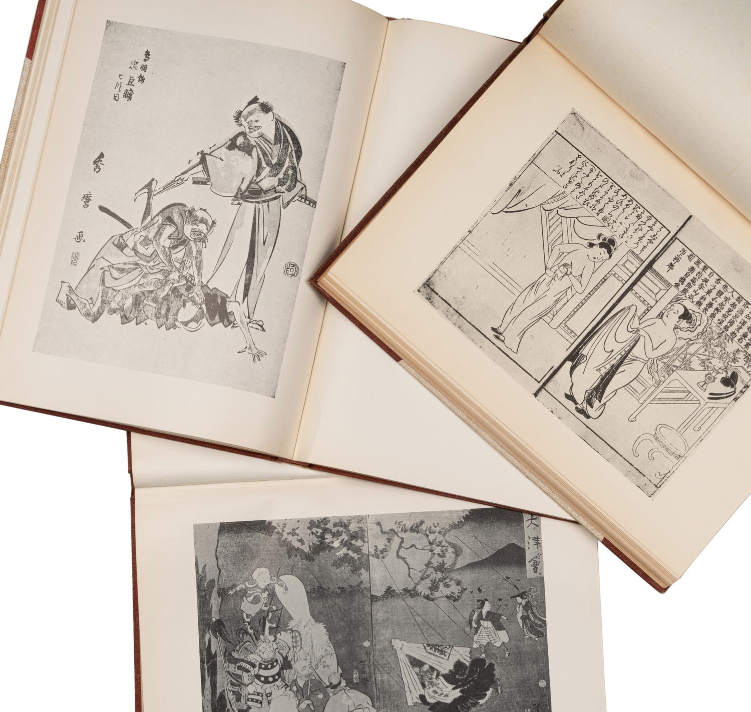 [UKIYO-E] A group of old reference works about Japanese Ukiyo-e, comprising: