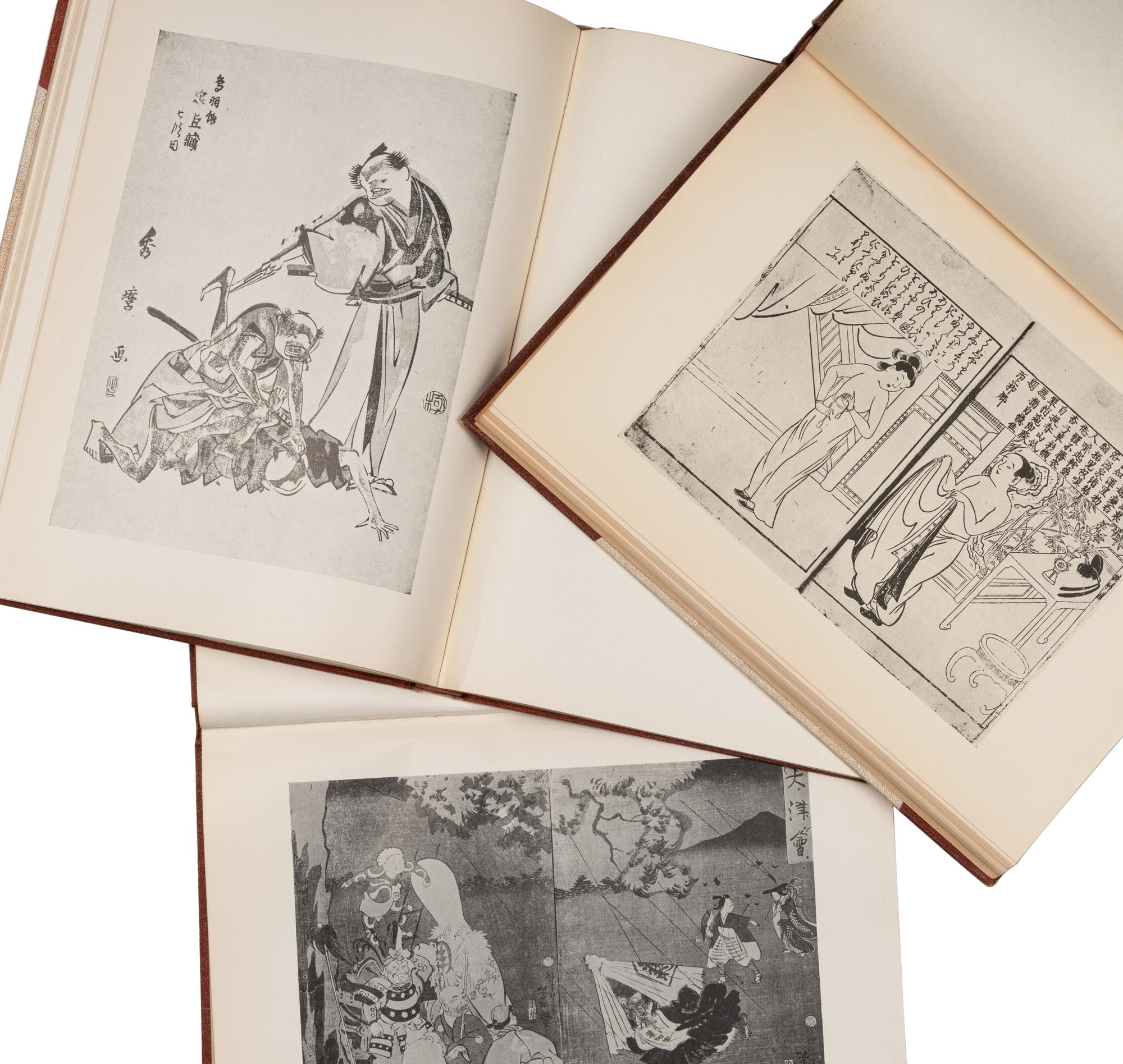 [UKIYO-E] A group of old reference works about Japanese Ukiyo-e, comprising: