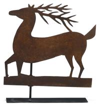 Sheet metal standing stag weathervane oley, berks county, pa, last quarter 19th century