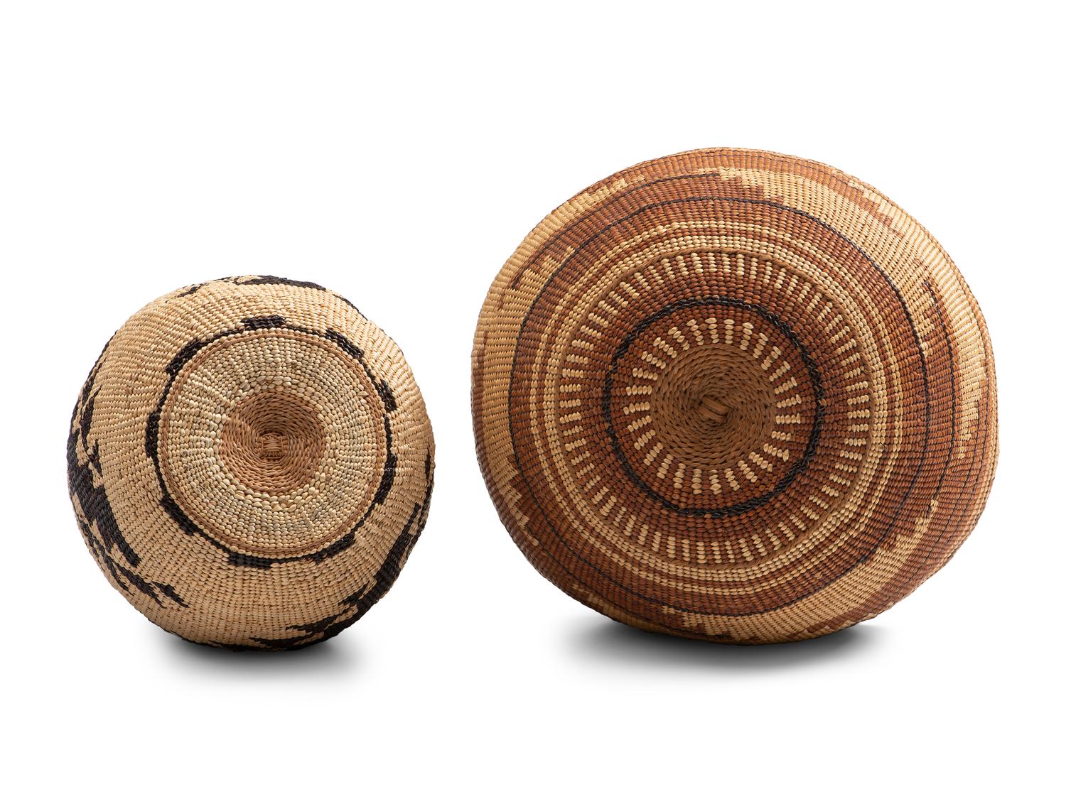 Northern California Basketry Hat and Lidded Container