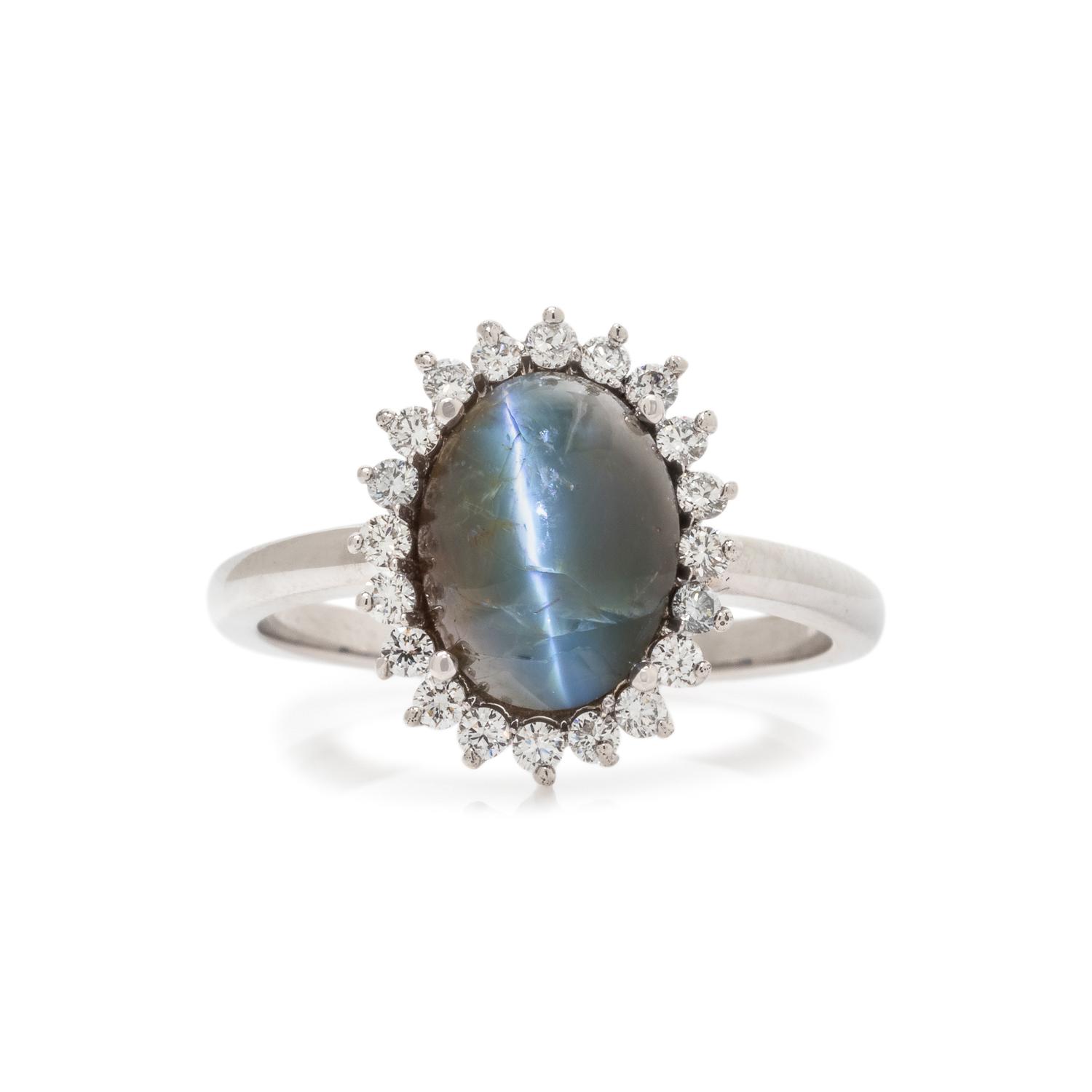 CAT'S EYE ALEXANDRITE AND DIAMOND RING
