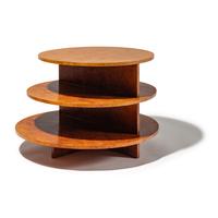 Art Deco Style Early 20th Century — Burlwood Three-Tier Circular Side Table