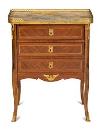 A Louis XV Kingwood and Tulipwood Parquetry Table en Chiffonier