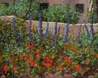 Two Works: Morning Bouquet and Hollyhock Garden