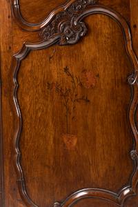 A Louis XV Walnut and Mulberry Marquetry Armoire