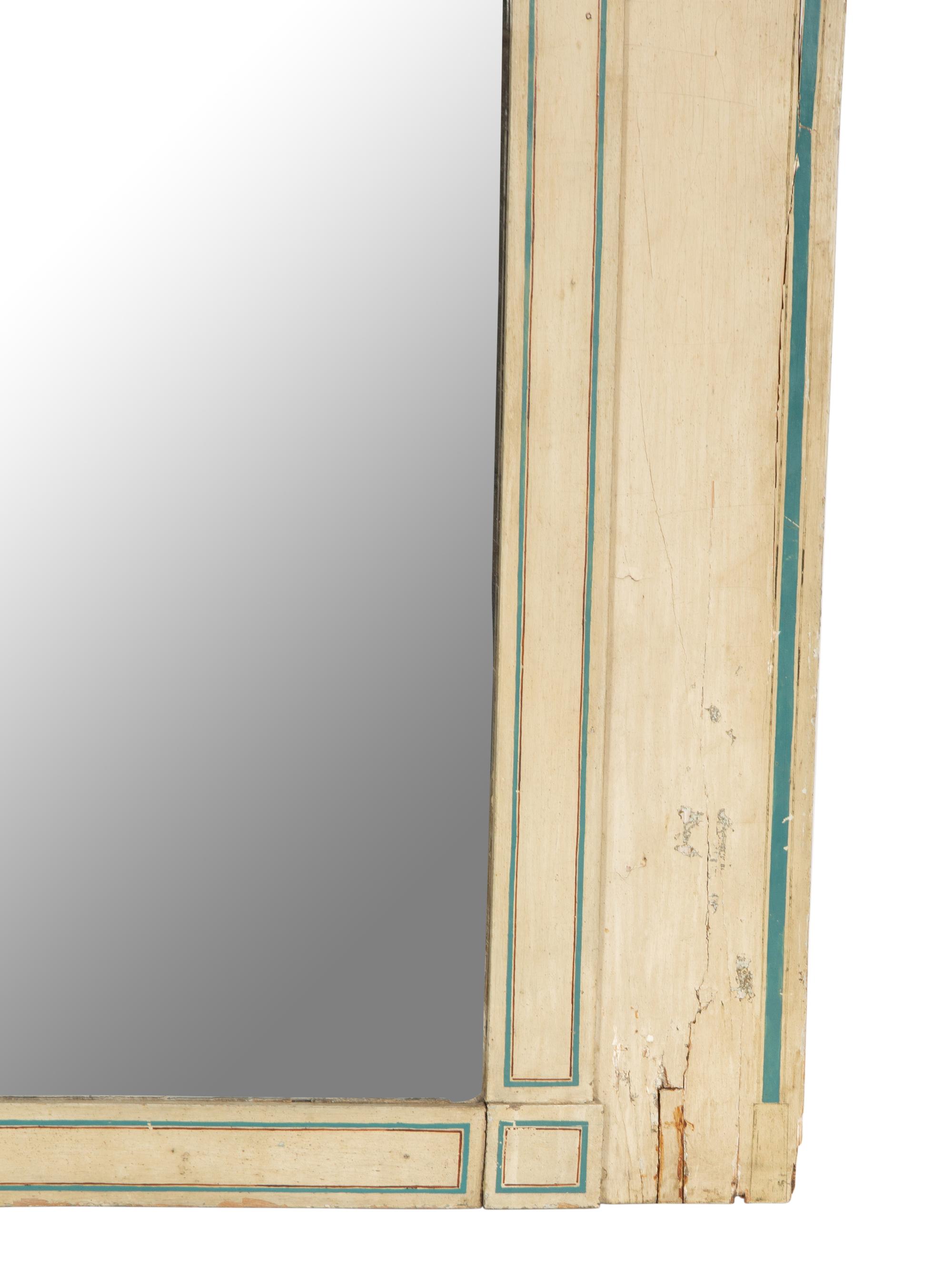 A Northern European Neoclassical Painted Overmantel Mirror