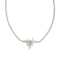 DIAMOND AND WHITE GOLD FLOWER NECKLACE