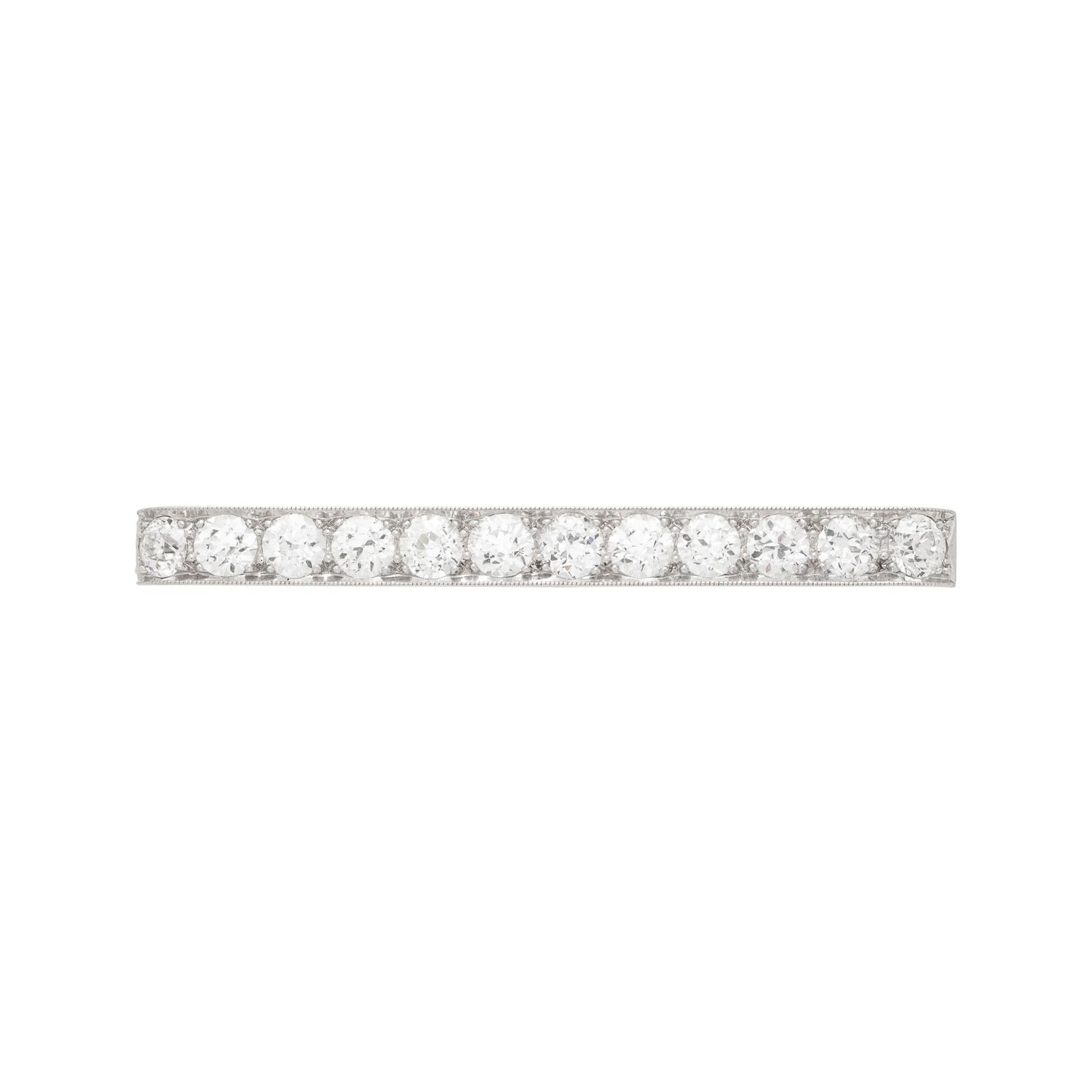CARTIER, ANTIQUE PLATINUM AND DIAMOND BAR PIN