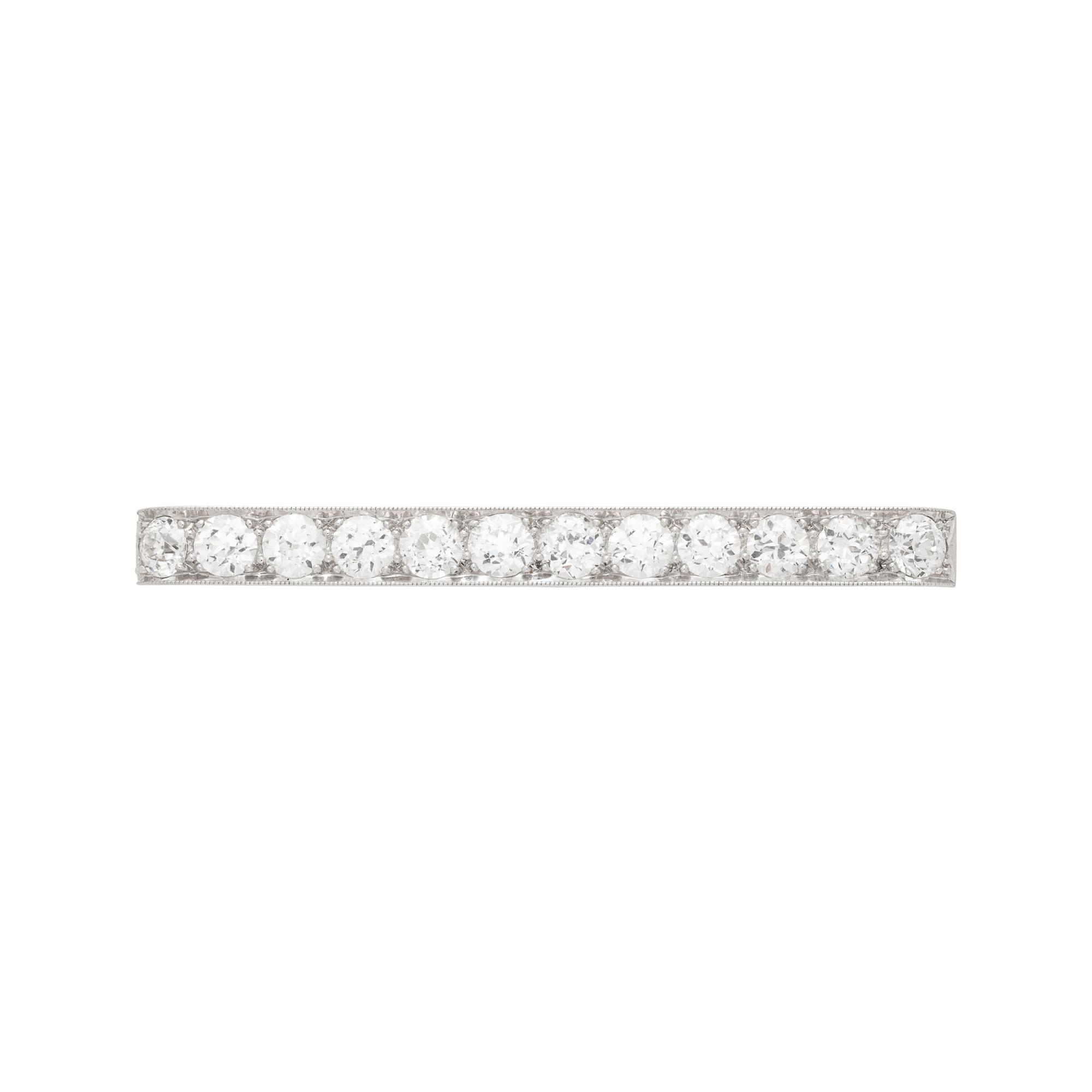 CARTIER, ANTIQUE PLATINUM AND DIAMOND BAR PIN