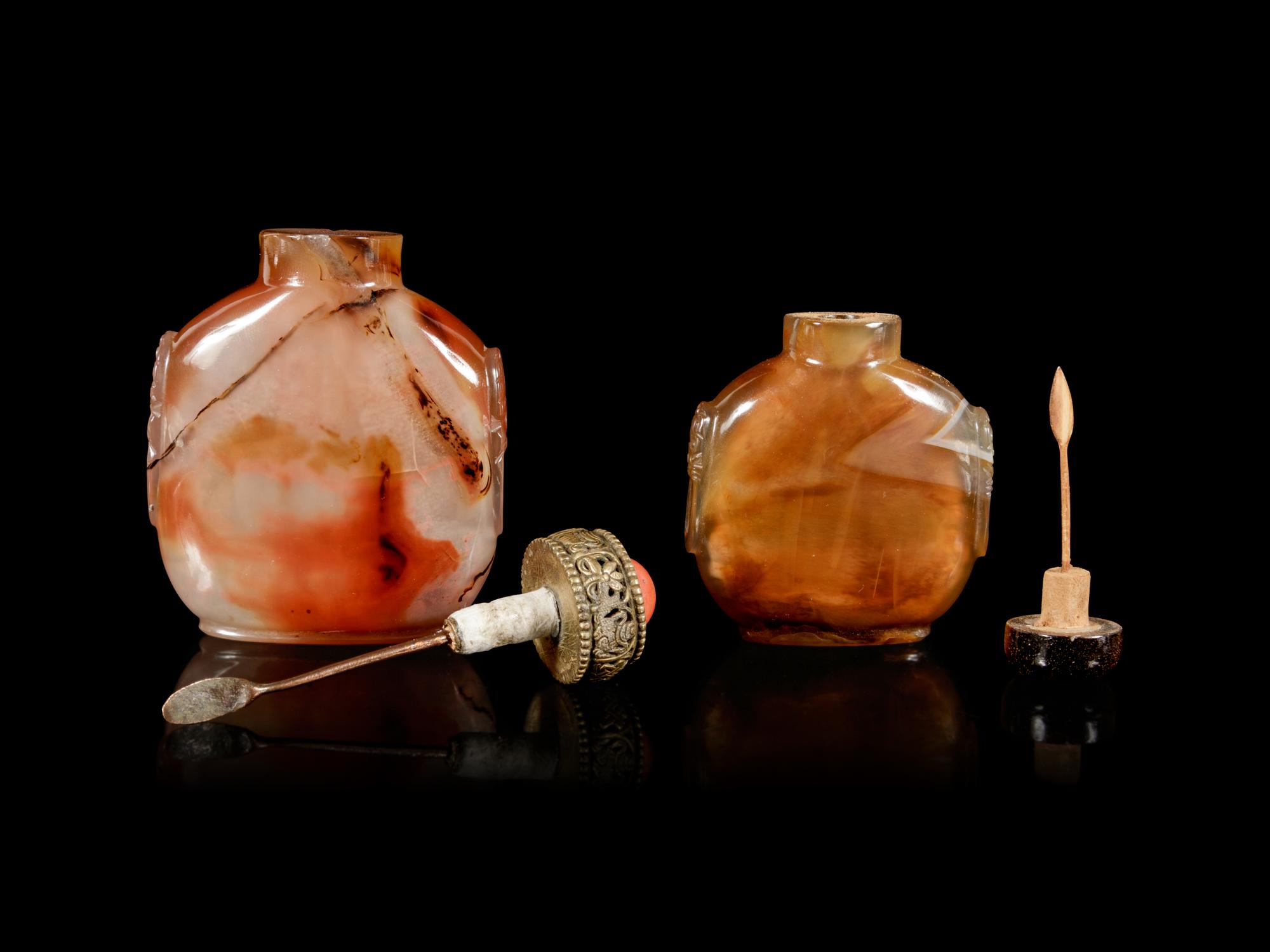 Two Agate Snuff Bottles