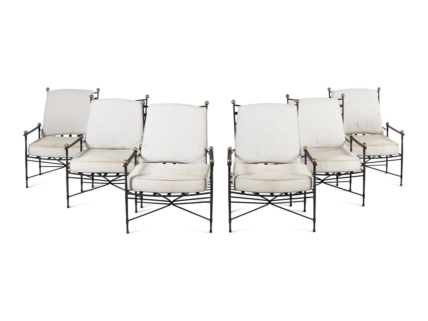 A Set of Six Mario Papperzini 'Amalfi' Reclining Armchairs