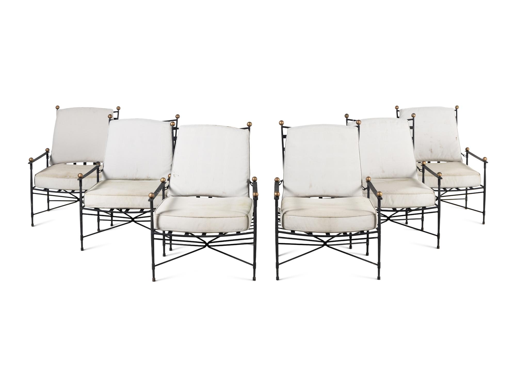 A Set of Six Mario Papperzini 'Amalfi' Reclining Armchairs