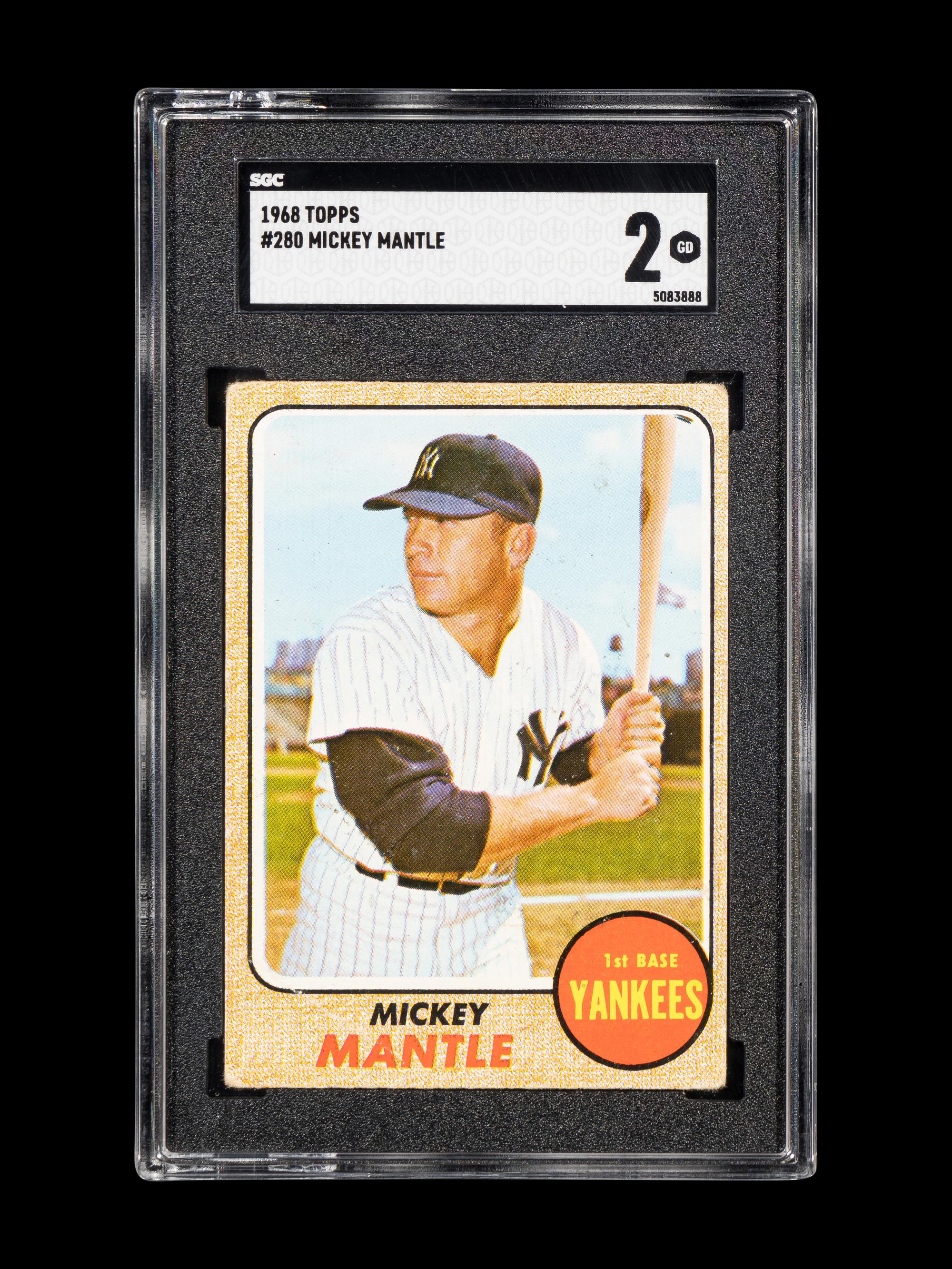 A 1968 Topps Mickey Mantle Baseball Card No. 280 (SGC 2 GOOD)