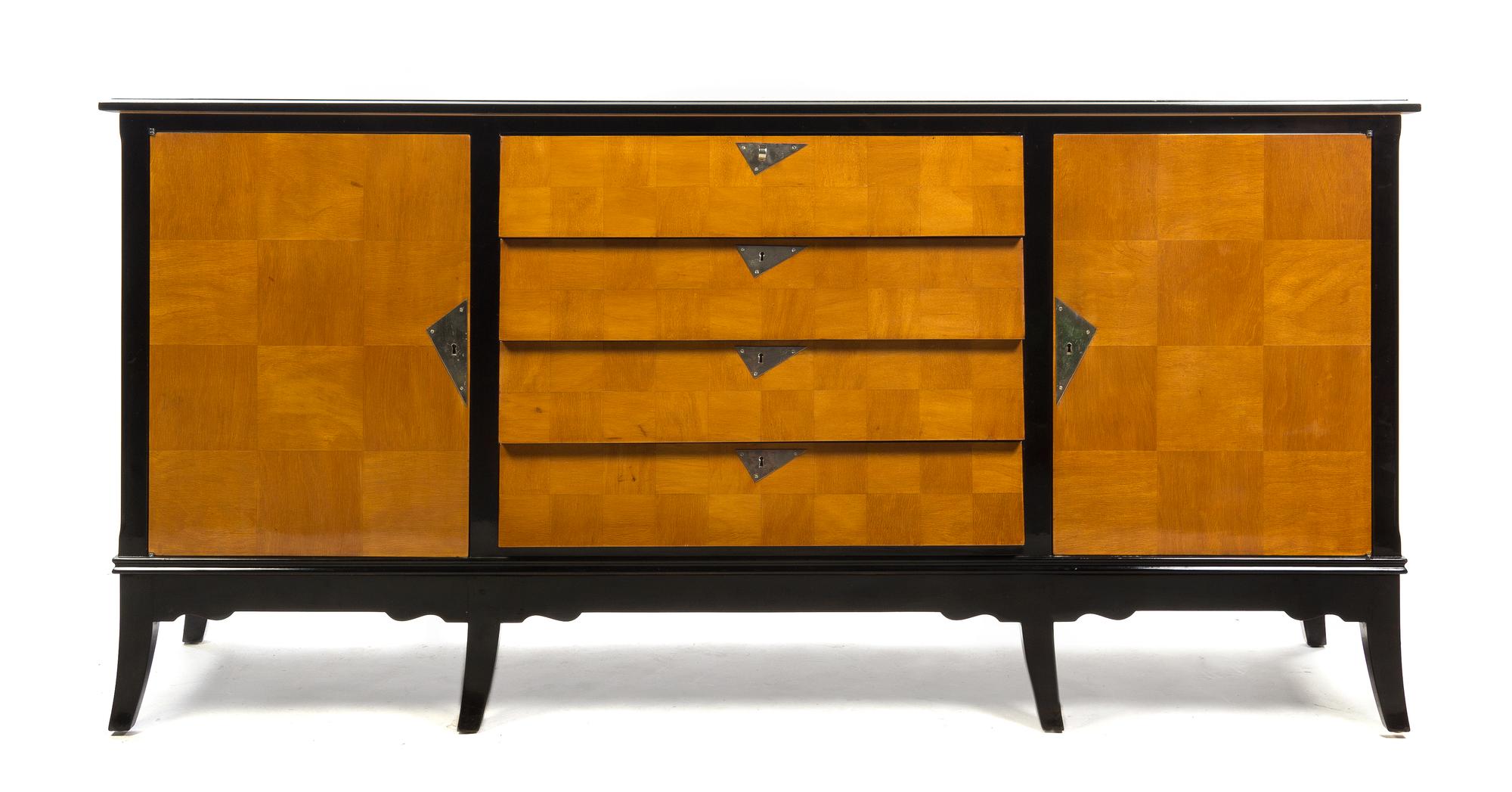 Art Deco, Germany, 1930s, sideboard, having 2 doors and four drawers