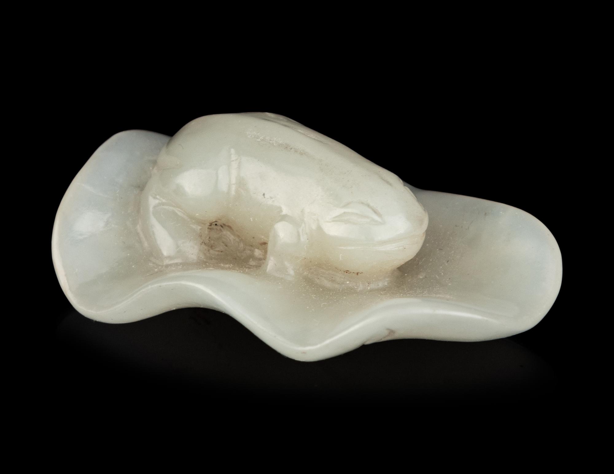 Six Chinese Carved Jade Figures of Aquatic Animals