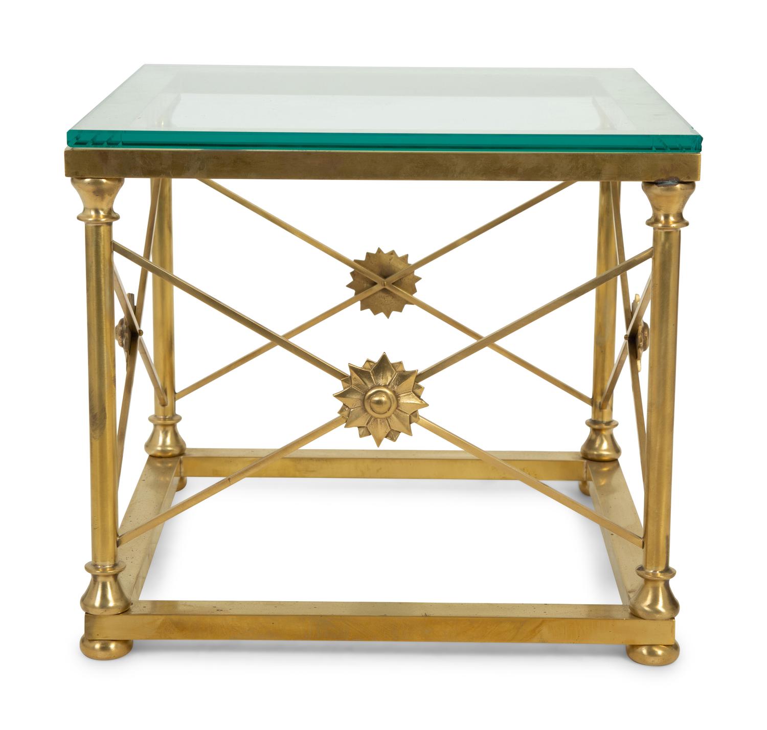 A Neoclassical Style Bronze & Glass Table in the Style of Maison Jansen