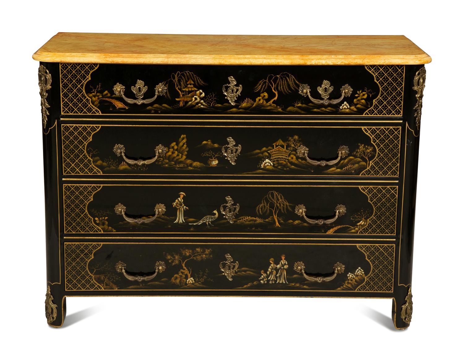 A Louis XIV Style Painted Commode