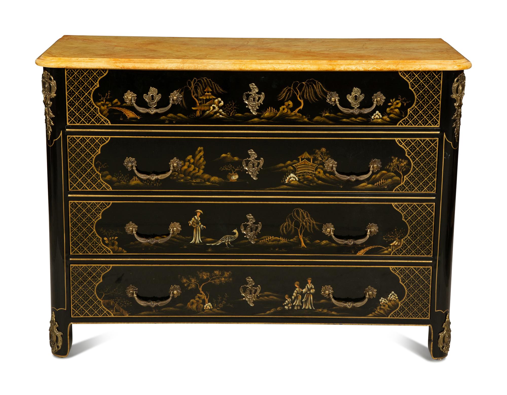 A Louis XIV Style Painted Commode