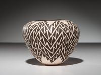 Black-on-White Pottery Jar
