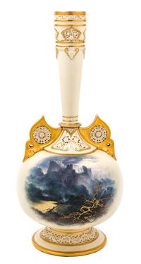 A Royal Worcester Porcelain Vase Height 19 1/2 inches. — 1887