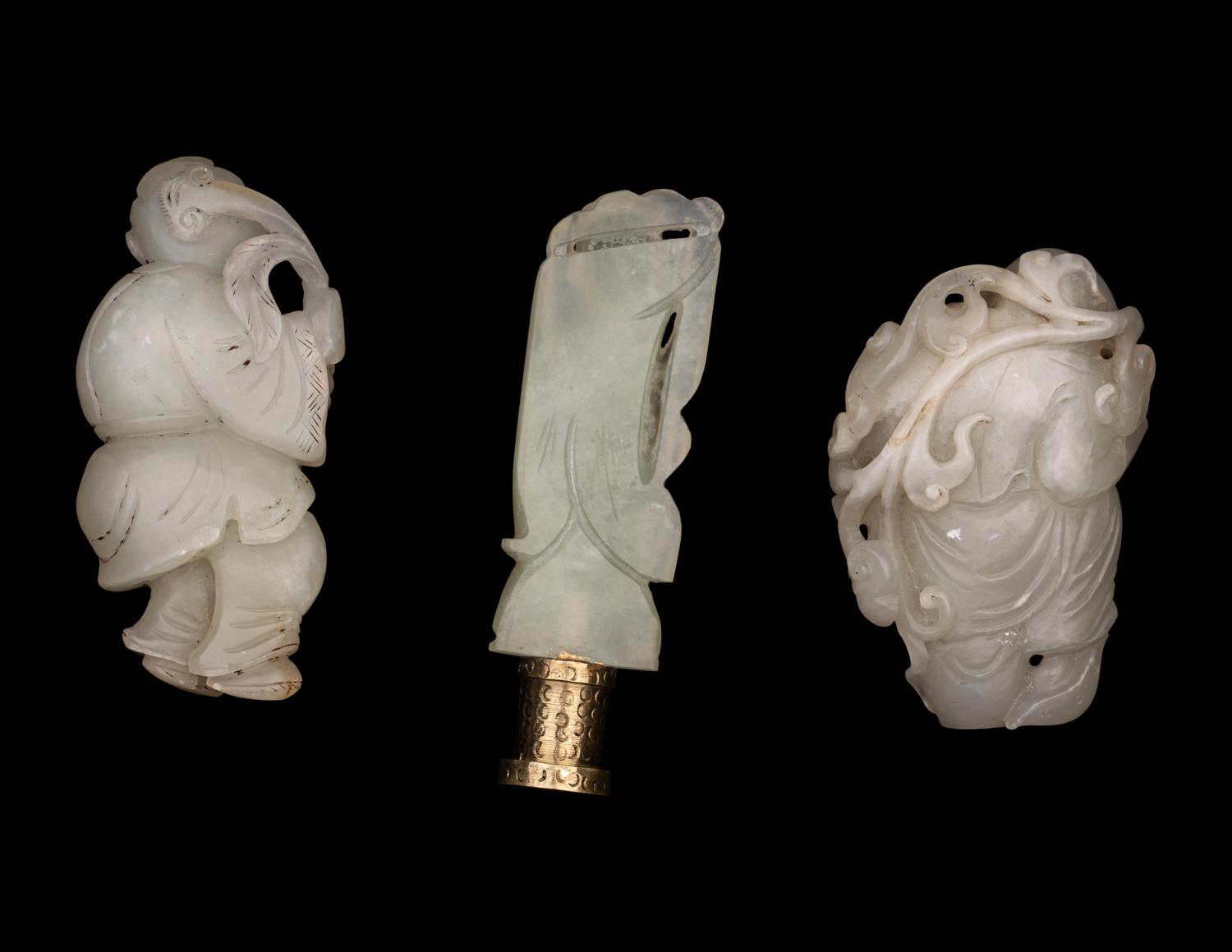 Three Chinese Jade Figures of Boys