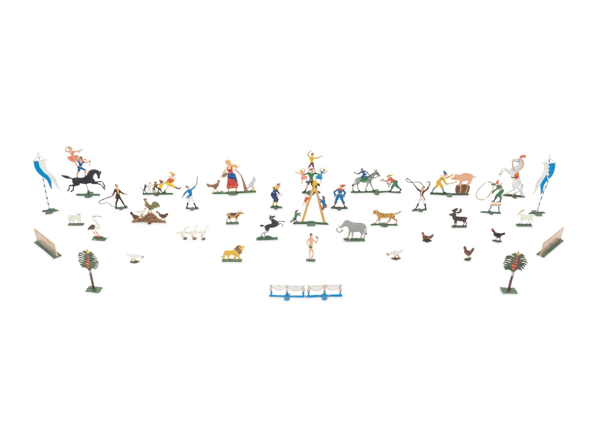 A Collection of Forty British Painted Metal Figures