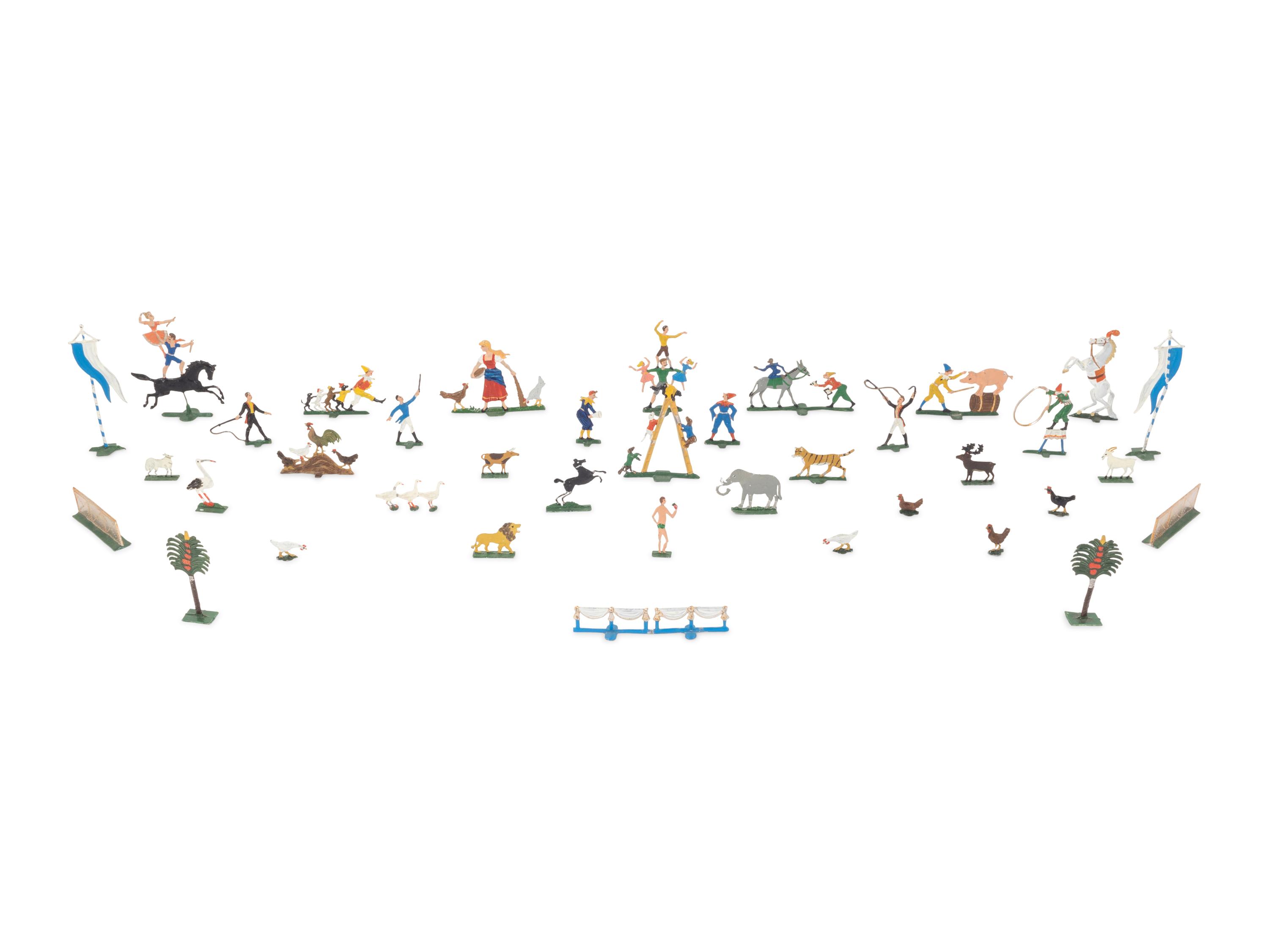 A Collection of Forty British Painted Metal Figures