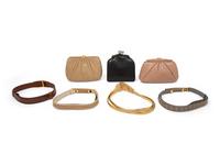 Seven Judith Leiber Items: Three Exotic Skin Bags, Four Belts, 1980-90s