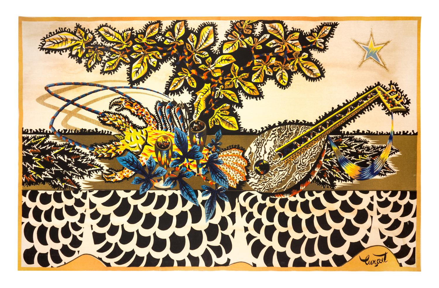 A French Screen Printed Tapestry Height 50 1/4 x width 79 inches. — JEAN LURCAT (1892-1966), CIRCA 1960