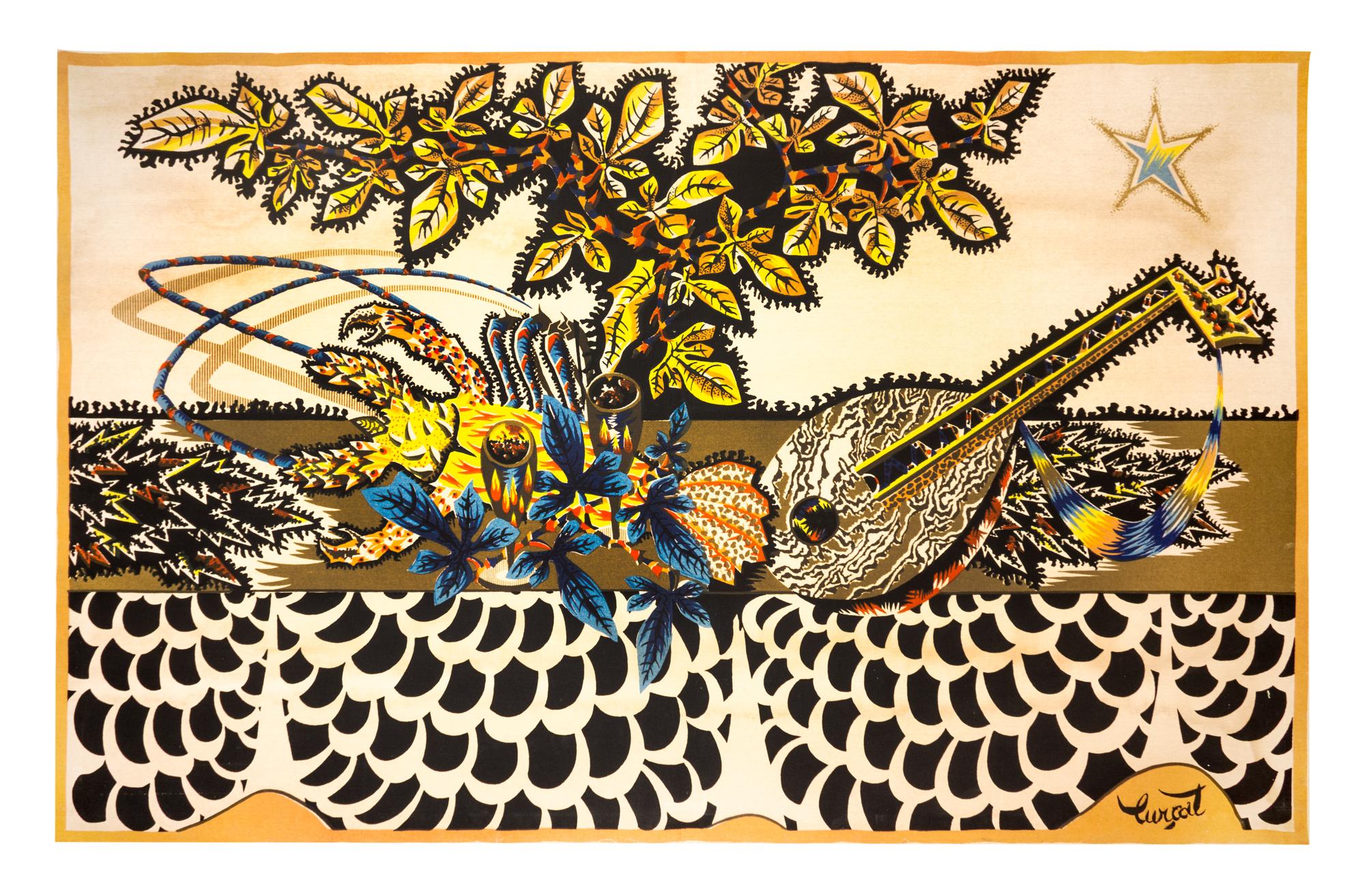 A French Screen Printed Tapestry Height 50 1/4 x width 79 inches. — JEAN LURCAT (1892-1966), CIRCA 1960