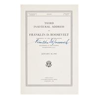 [Presidential] Roosevelt, Franklin D. Third Inaugural Address of Franklin D. Roosevelt...