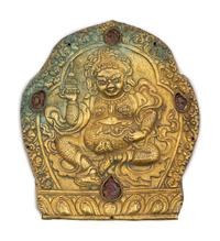 Four Tibetan Gilt Bronze Panels