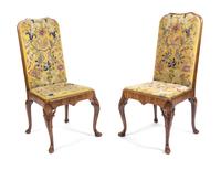A Pair of George II Style Walnut Side Chairs Height 42 inches. — LATE 19TH CENTURY