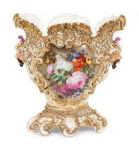 A Continental Pierced Porcelain Vase
