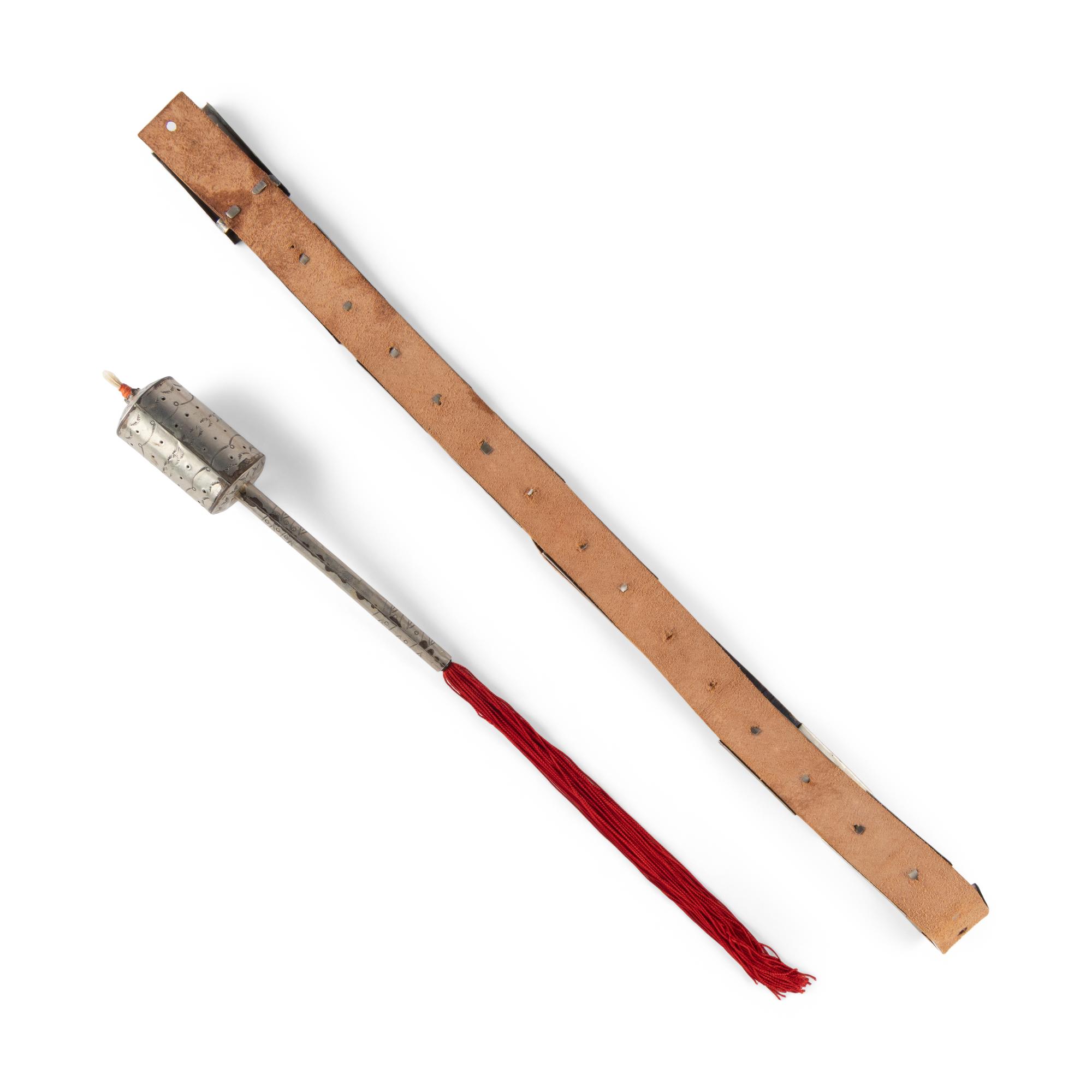 Dutch Silverhorn, Attributed (Kiowa, 1911–1969) — German Silver Rattle and Concha Belt