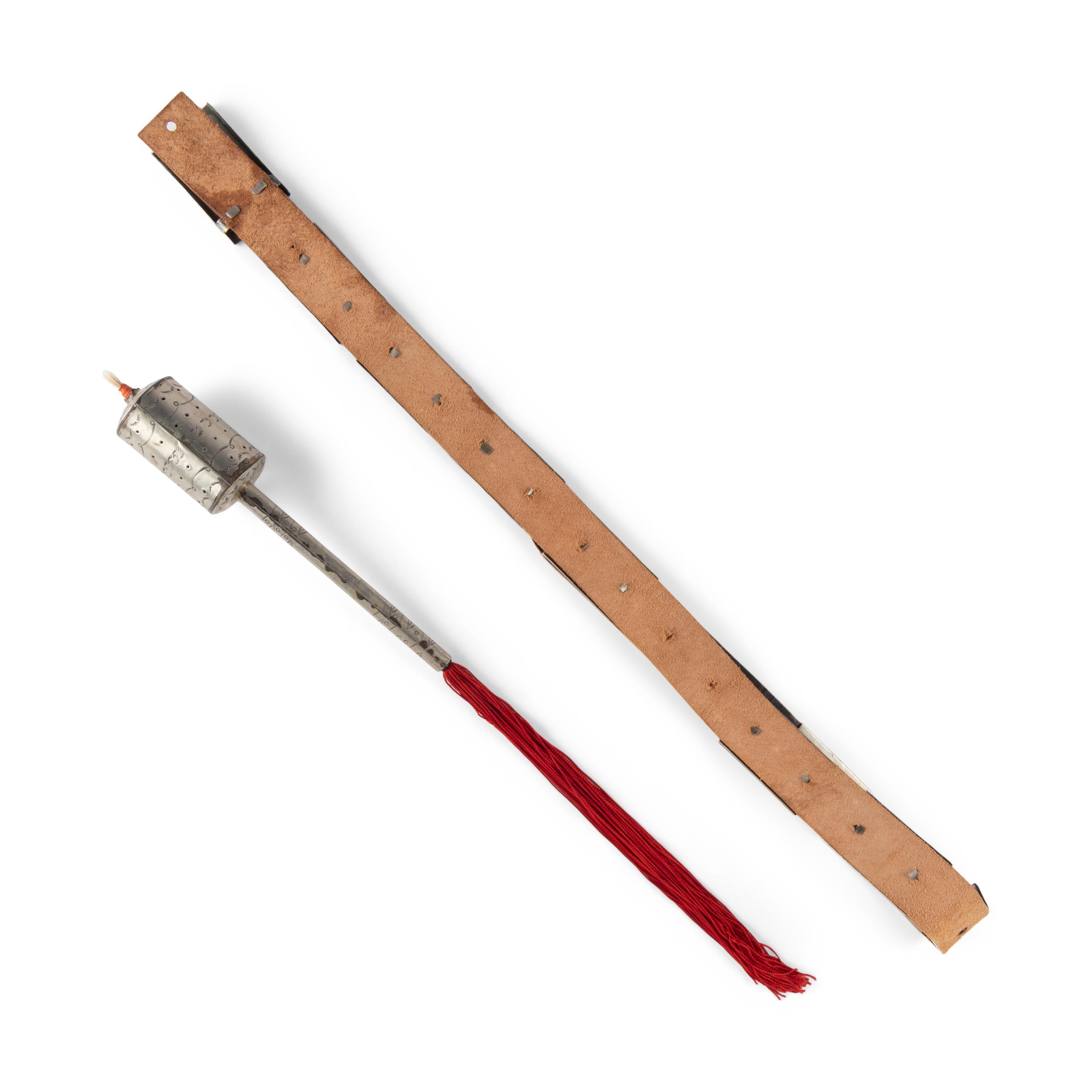 Dutch Silverhorn, Attributed (Kiowa, 1911–1969) — German Silver Rattle and Concha Belt