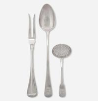 Three assorted pieces of George III and other sterling silver tablewares Various makers, London, England and Milan, Italy, dates ranging 1800 - 20th century