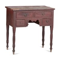 A Federal Red-Painted Walnut Dressing Table