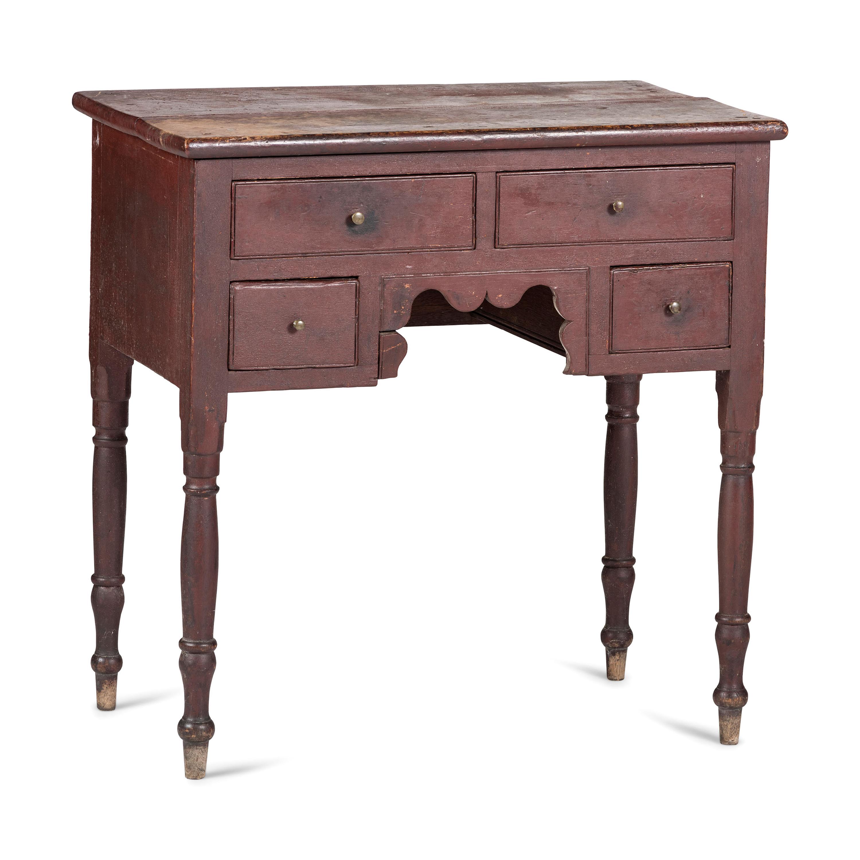 A Federal Red-Painted Walnut Dressing Table