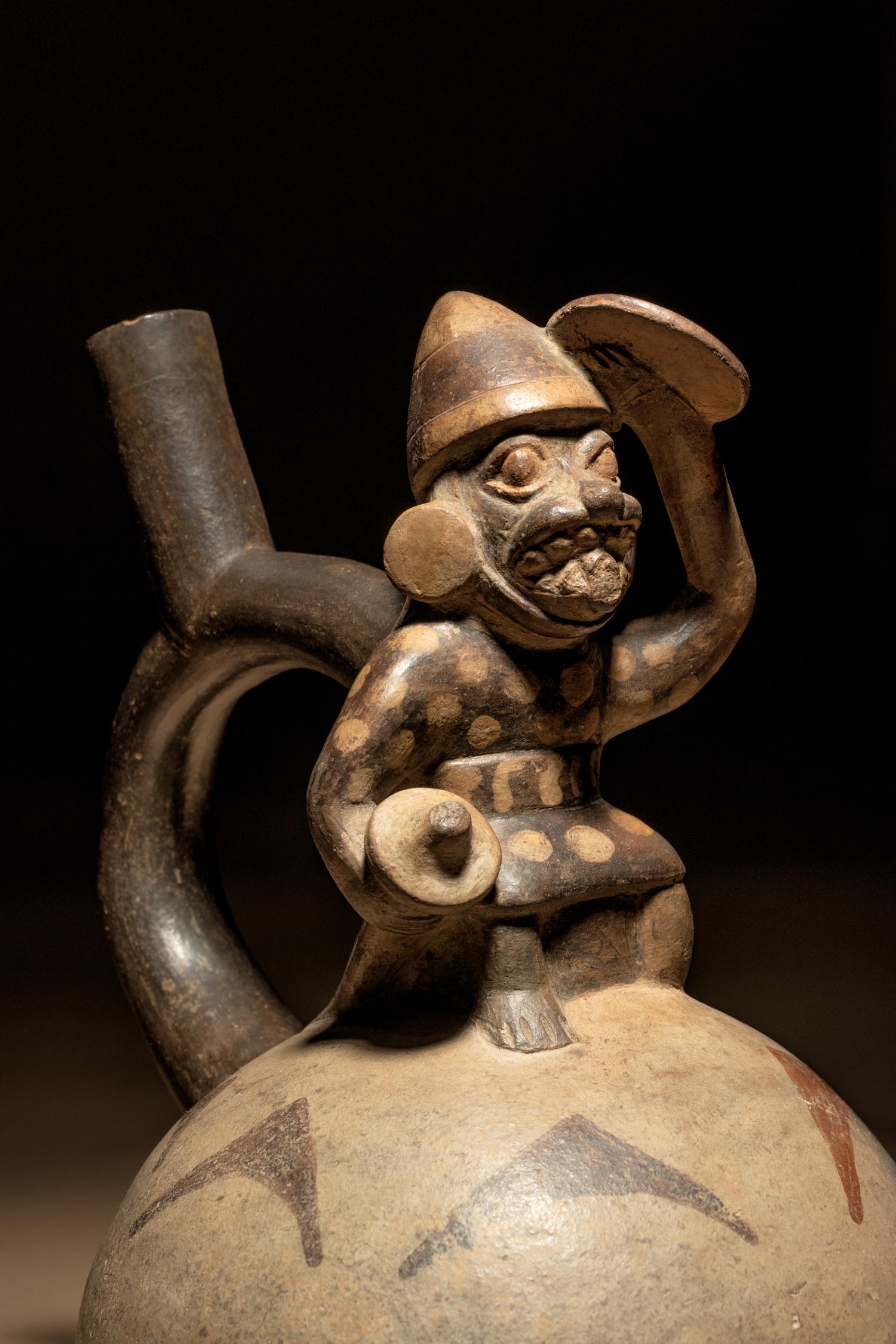 A Moche Stirup Vessel with Figure