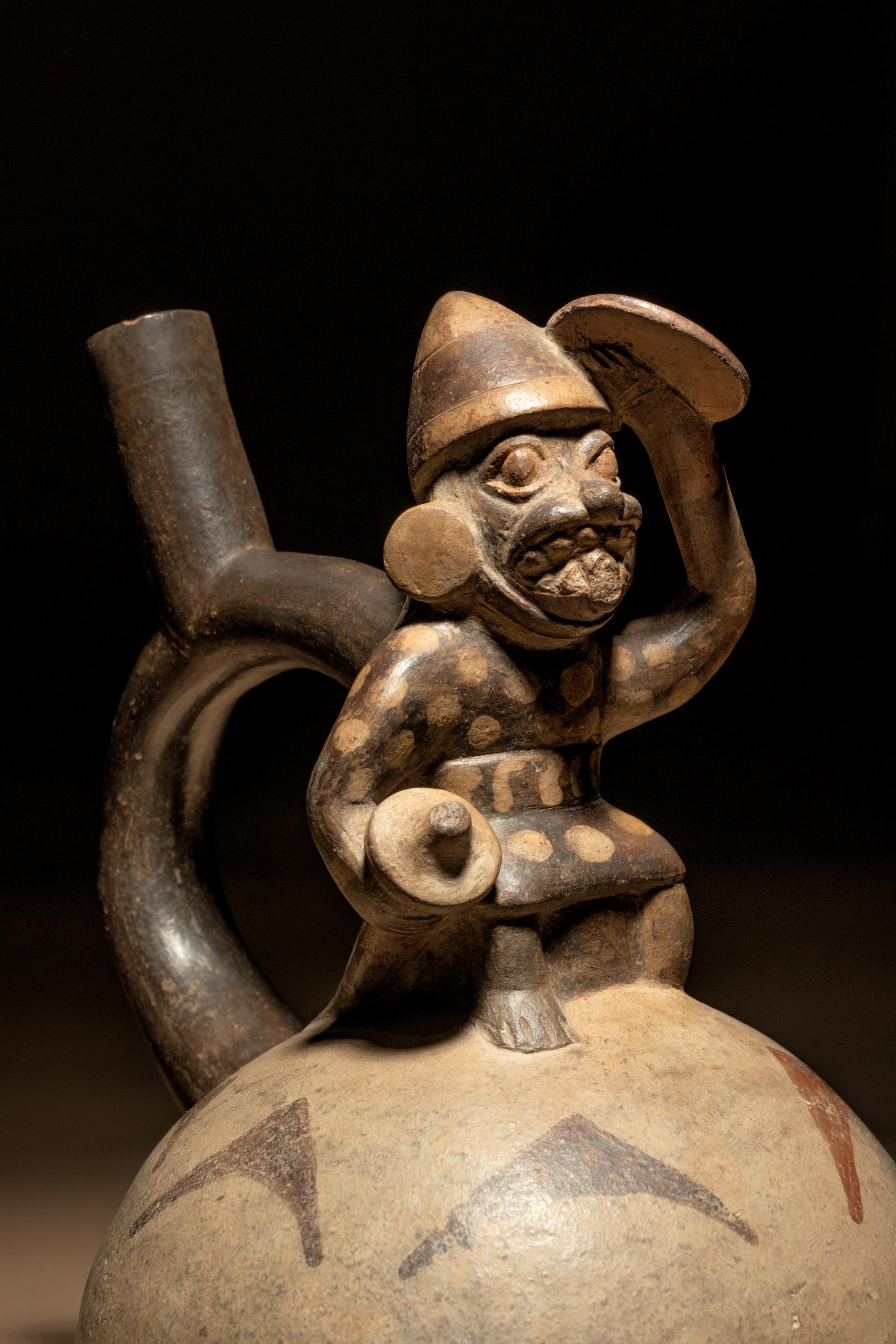 A Moche Stirup Vessel with Figure