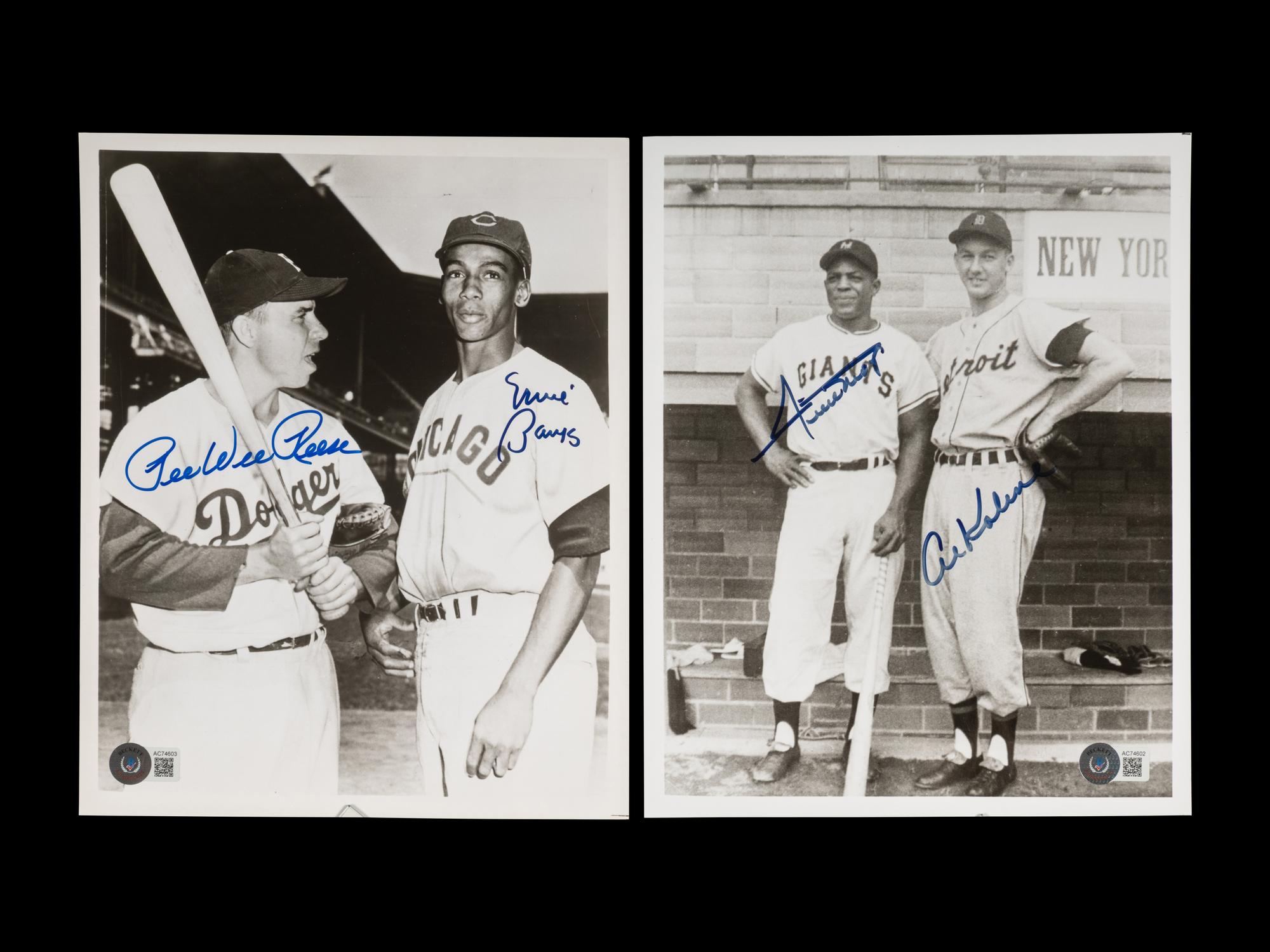 A Group of Dual Signed Baseball Hall of Fame Photographs (Beckett Authentication Services Letters)