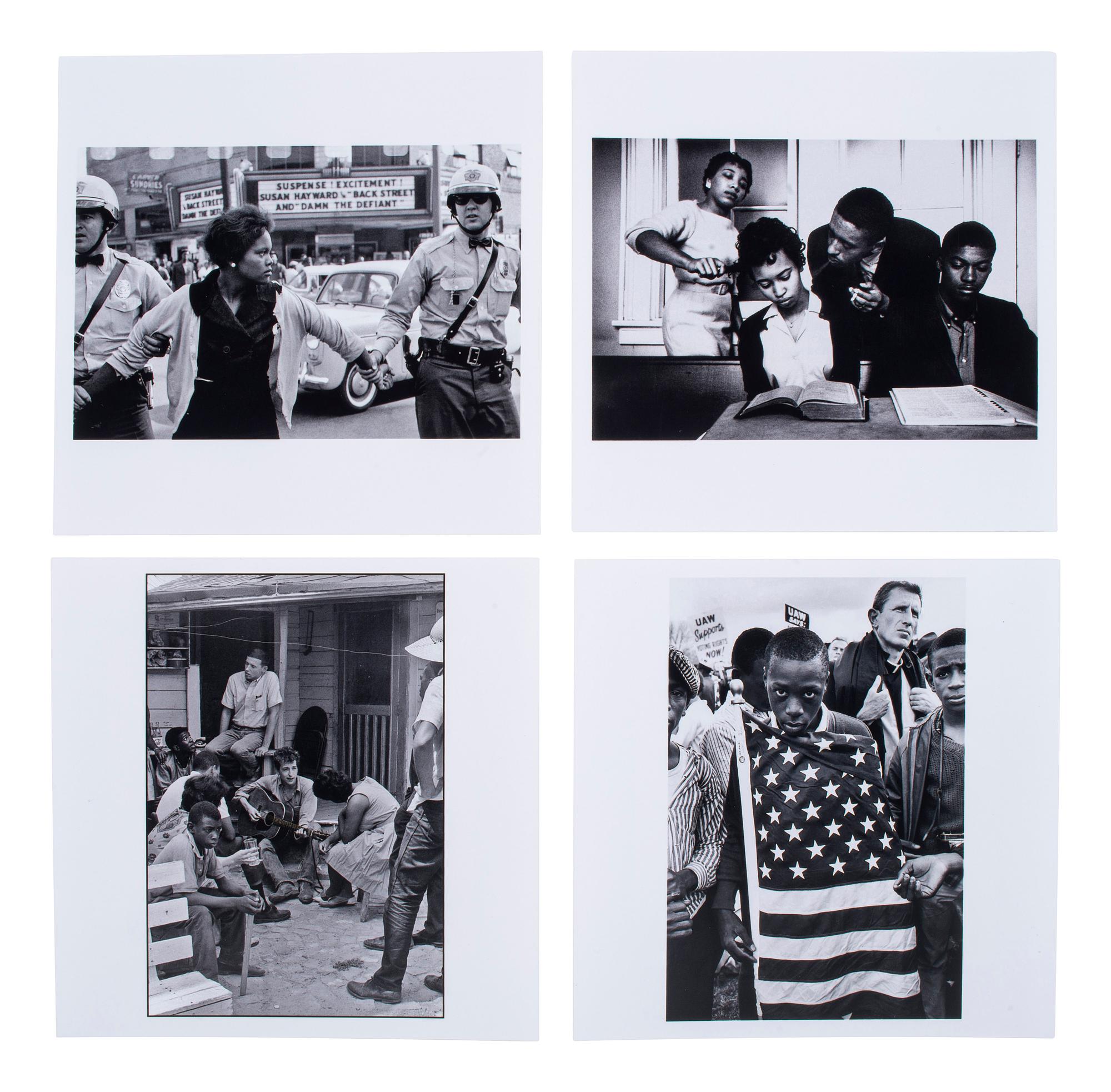 [CIVIL RIGHTS]. A group of 4 commemorative prints depicting iconic civil rights-era scenes, incl. examples by Bruce DAVIDSON, Danny LYON, and Eve ARNOLD.