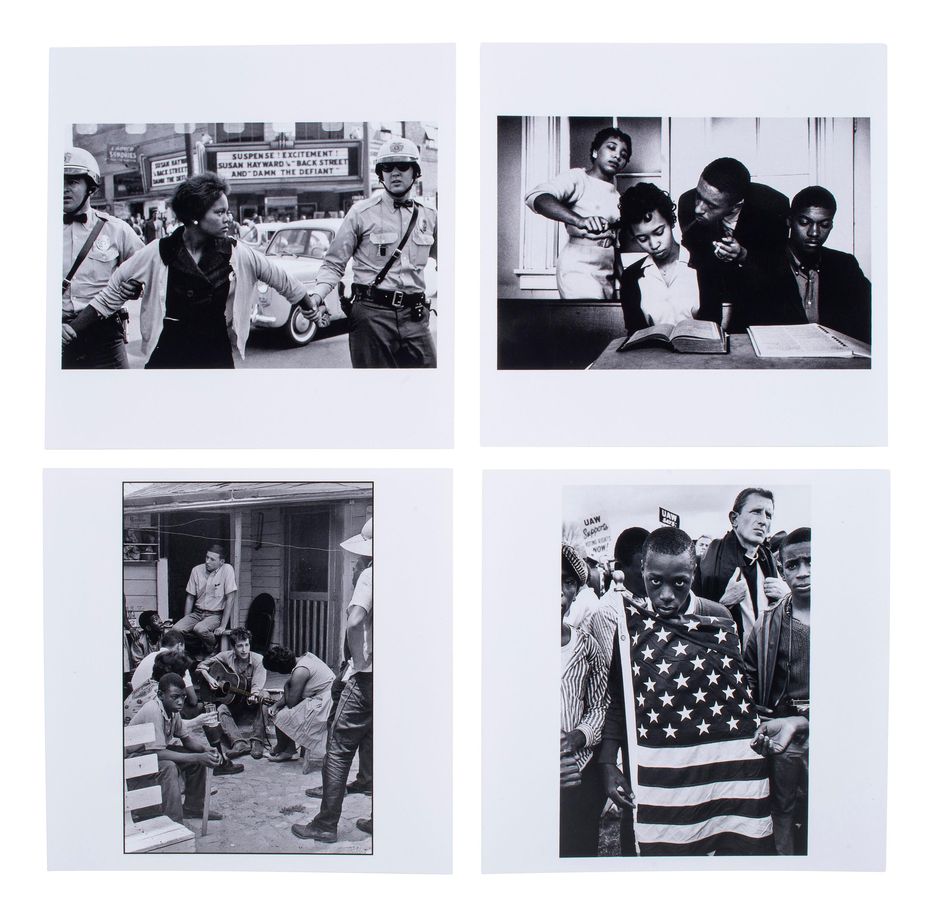 [CIVIL RIGHTS]. A group of 4 commemorative prints depicting iconic civil rights-era scenes, incl. examples by Bruce DAVIDSON, Danny LYON, and Eve ARNOLD.