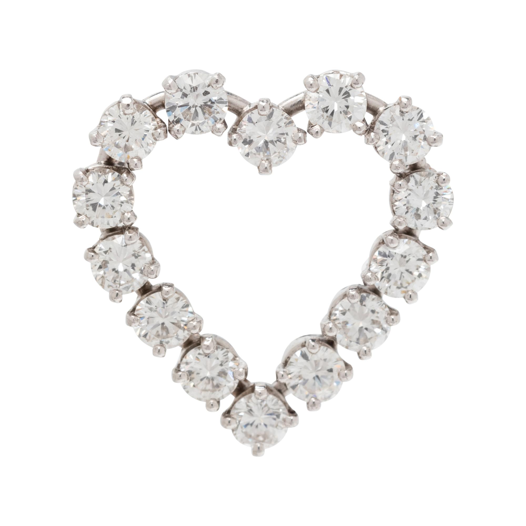 TIFFANY & CO., DIAMOND HEART BROOCH